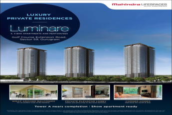 Tower A is near completion & Show apartment is ready in Mahindra Luminare